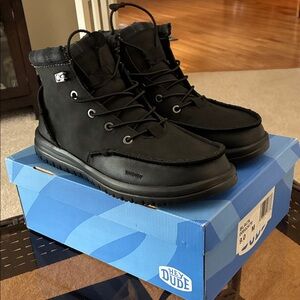 Hey Dude Men's Black High-Top Lace-Up Boots